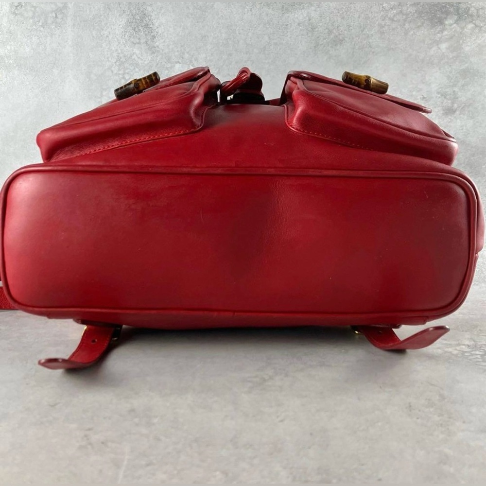 Gucci Red Leather Backpack - Picture 5 of 11